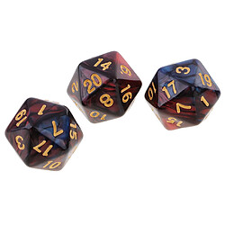 Avis 10 Pcs 20 Faces Dés D20 Polyédrique Dés Pour Donjons Et Dragons Jeux De Table Rouge + Noir