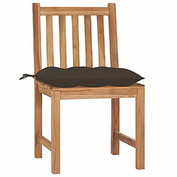 Maison Chic Lot de 4 Chaises de jardin avec coussins | Fauteuil chaises d'extérieur Bois de teck massif -GKD76441