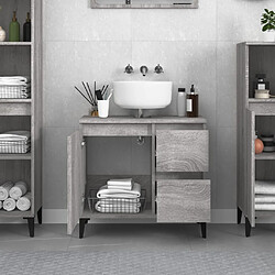 Avis Maison Chic Armoire de bain,Meuble de rangement de salle de bain,Meuble haut sonoma gris 65x33x60 cm bois d'ingénierie -GKD283523