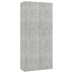 vidaXL Armoire à chaussures Gris béton 80x35,5x180cm Bois d’ingénierie