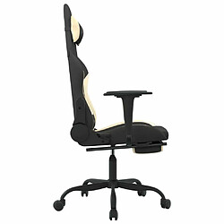 Acheter vidaXL Chaise de jeu de massage avec repose-pied Noir et crème Tissu