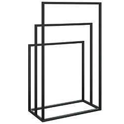 Maison Chic Porte-serviette sur pied,Étagère pour serviettes,Barre porte-serviett pour salle de bain Noir 48x24x79 cm Fer -GKD22193 pas cher