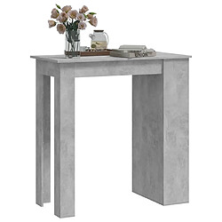 Avis vidaXL Table de bar à étagère de rangement Gris béton 102x50x103,5 cm