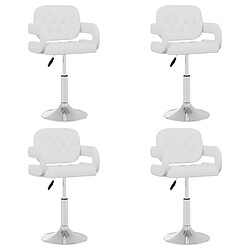 vidaXL Chaises pivotantes à manger lot de 4 Blanc Similicuir