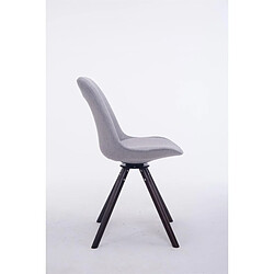 Avis Decoshop26 Chaise de salle à manger x1 chaise visiteur assise pivotant à 360° en tissu gris piètement rond en bois noyer 10_0003483