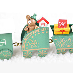 Lot De 4 Décorations De Train De Noël En Bois Mini Train Enfants Cadeaux Jouets Pour Fête Vert