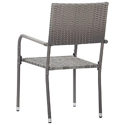 Acheter vidaXL Chaise à dîner de jardin empilable lot de 6 gris résine tressée