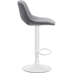 Decoshop26 Tabourets de bar chaises haute x2 avec repose-pieds en velours gris foncé piètement métallique blanc 10_0004091 pas cher