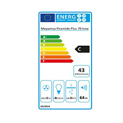 Hotte standard Mepamsa PIRAMIDE PLUS70 70 cm 290 m³/h C Acier