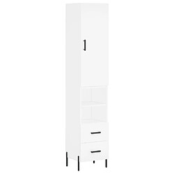 vidaXL Buffet haut Blanc 34,5x34x180 cm Bois d'ingénierie