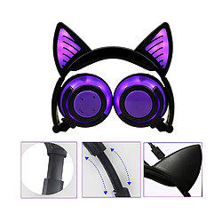 Avis Universal Cadeau d'anniversaire Casque Bluetooth sans fil pliable oreille de chat clignotant Casque pour enfants Casque de jeu avec lumière LED |