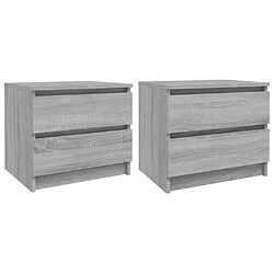 vidaXL Tables de chevet 2 pcs Sonoma gris 50x39x43,5cm Bois ingénierie