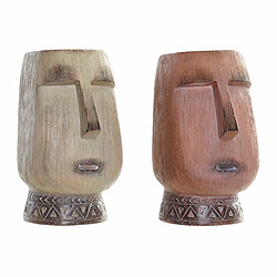 Vase DKD Home Decor Beige Terre cuite Résine Moderne (16 x 17 x 30 cm) (2 pcs) · Reconditionné 