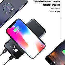 Acheter Universal YYH-QI 10000mAh Banque d'alimentation sans fil Chargeur portable grande capacité Charge rapide de batterie externe Affichage numérique exact Device externe External DeviceBlack