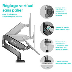 Acheter ONKRON Bras Articulé Écran PC 13 - 32 Pouces Ecran, Bras pour Ecran PC Poids jusqu'à 8 kg - Support Ecran PC Bureau VESA 75x75 & VESA 100x100/Porte Ecran PC Inclinable Pivotant Rotatif G50-B Noir