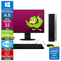 HP 800 G3 SFF i7-6700 4GHz 32Go/240Go SSD Wifi W10 + Ecran 22 · Reconditionné 