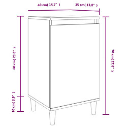 vidaXL Tables de chevet 2pcs chêne marron 40x35x70cm bois d'ingénierie pas cher