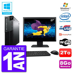 PC Lenovo M82 SFF Ecran 27" G640 RAM 8Go Disque 2To Graveur DVD Wifi W7 · Occasion 