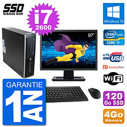 PC HP 8300 Elite SFF Ecran 27" Intel i7-2600 RAM 4Go SSD 120Go Windows 10 Wifi · Occasion 