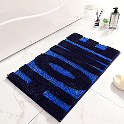 LUUCOZK Tapis de bain antidérapants absorbants à séchage rapide, tapis de décoration de salle de bain-HOME bleu-50 x 80cm 