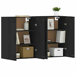 Acheter Maison Chic Lot de 2 Armoires murales,Meuble de Rangement,Armoire Suspendue noir bois d'ingénierie -MN47000