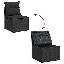 Avis vidaXL Salon de jardin 11 pcs avec coussins noir résine tressée