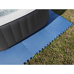 Lot de 9 dalles de protection de sol 50 x 50 cm bleues épaisseur 8 mm pour piscine - Gré