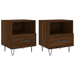 vidaXL Tables de chevet 2 pcs chêne marron 40x35x47,5 cm