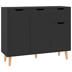 vidaXL Buffet noir brillant 90x30x72 cm bois d'ingénierie