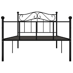 Avis Maison Chic Lit adulte - Lit simple Cadre de lit,Structure du lit Contemporain Noir Métal 100 x 200 cm -MN16865