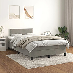 vidaXL Sommier à lattes de lit et matelas Gris clair 120x200cm Velours 