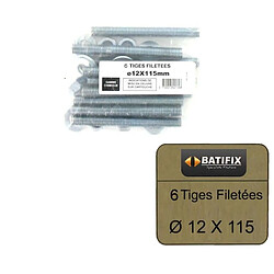 Pack de 6 Tiges Filetées M12 BATIFIX diamètre 12 x 115mm