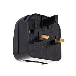 Ledkia Adaptateur Prise Type E Tête Large avec Câble Droit à Prise Type G (UK) Noir