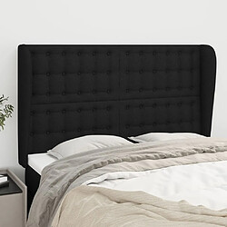 Maison Chic Tête de lit scandinave avec oreilles,meuble de chambre Noir 147x23x118/128 cm Tissu -MN66506