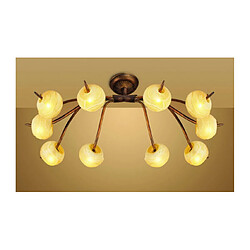 Luminaire Center Plafonnier Wave 10 Ampoules G9, or rusti Coloris : or rusti Coloris de l'abat jour : ambre givré Fabriqué à la main Diamètre en Cm : 94 Hauteur en Cm : 38 Poids en Kilos : 5 Type d'ampoule : G9