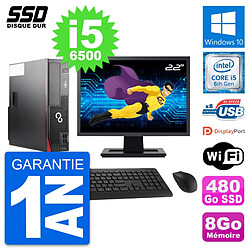 PC Fujitsu D556 DT Ecran 22" Intel i5-6500 RAM 8Go SSD 480Go Windows 10 Wifi · Occasion 