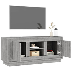 Maison Chic Meuble TV scandinave gris - Banc TV pour salon Sonoma 102x35x45 cm bois d'ingénierie -MN95695 pas cher