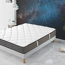 Avis Visiodirect Matelas réversible LUNA en mousse 3D face été/ hiver, mémoire de forme, indépendance du couchage - 140 X 190 X 20 cm