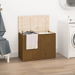 vidaXL Boîte à linge Marron miel 88,5x44x66 cm Bois massif de pin 