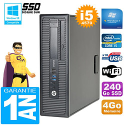 PC HP EliteDesk 800 G1 SFF Core I5-4570 4Go Disque 240Go SSD Graveur DVD Wifi W7 · Occasion 