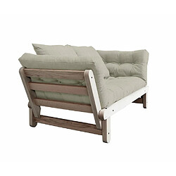 Acheter Inside 75 Banquette méridienne futon BEAT pin naturel tissu lin couchage 75*200 cm.