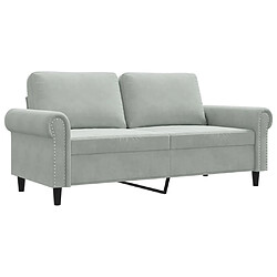 vidaXL Canapé à 2 places Gris clair 140 cm Velours