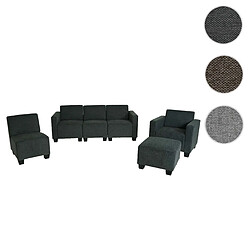 Mendler Modular Sofa-System Ensemble de canapés Lyon 3-1-1-1, tissu/textile ~ gris anthracite 