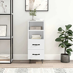 Maison Chic Buffet,Meuble de Rangement,commode pour salon,Cuisine Blanc brillant 34,5x34x90 cm Bois d'ingénierie -MN44088