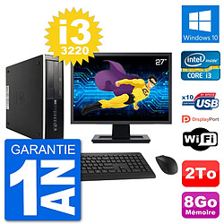 PC HP Compaq Pro 6300 SFF Ecran 27" i3-3220 RAM 8Go Disque 2To Windows 10 Wifi - Occasion