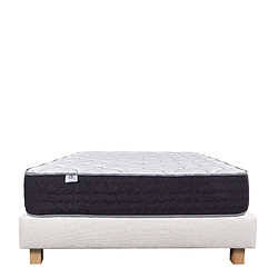 LUXURY LITERIE Ensemble matelas Sérénité 90x190 cm + sommier beige ep20cm •Dimensions du couchage: 90x190 cm •Type de matelas: ressorts ensachés, memosoft100 •Epaisseur du matelas: 27 cm •Matelas livré roulé compressé •Traitement de protection: Anti-acarien, Anti-bactérien, Hypoallergénique •Revêtement-Coutil certifié Oeko-tex®