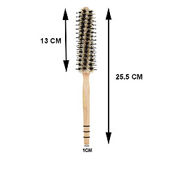 Avis Brosse de poils de poignée de bois rouleau brosse ronde cheveux bouclés salon style 12 rangs