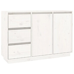 Maison Chic Buffet,Meuble de Rangement,commode pour salon,Cuisine Blanc 111x34x75 cm Bois massif de pin -MN26397