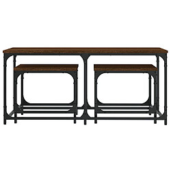 Avis vidaXL Tables basses gigognes 3 pcs chêne marron bois d'ingénierie