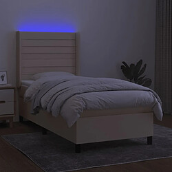 Avis Sommier à lattes,Cadre à lattes de lit pour Adulte matelas et LED Crème 100x200 cm Tissu -MN32834